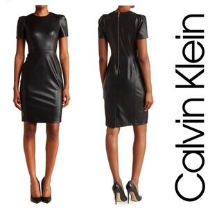Calvin Klein Black Leather Dress